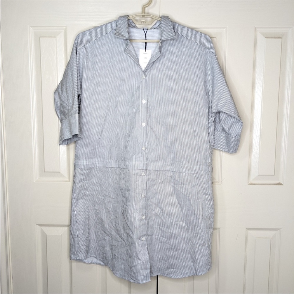 Vetta Capsule 2 in 1 Convertible Shirt Dress Button Front Striped XL NEW